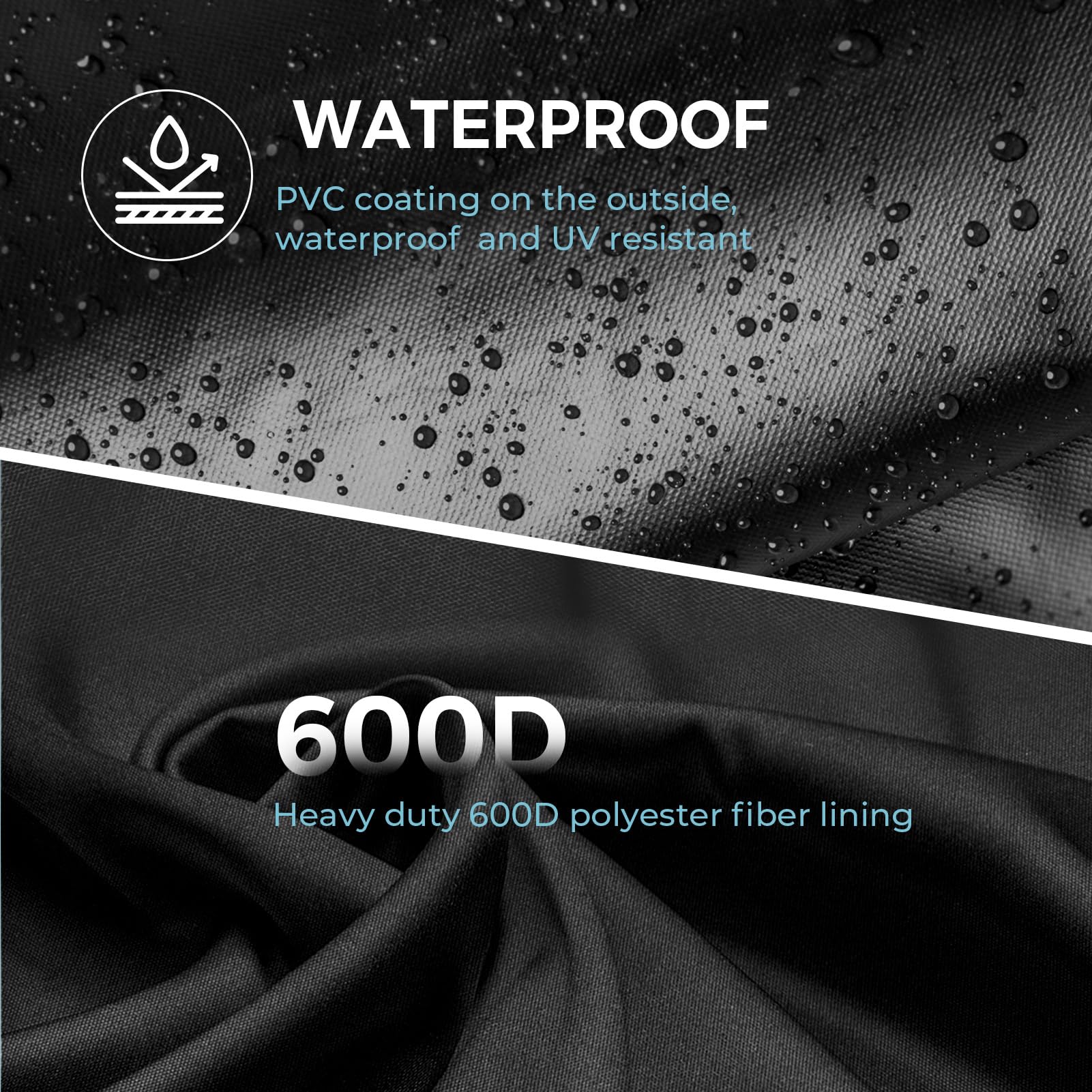 SHINESTAR 38'' built-in grill cover on island demonstrates rugged waterproof protection.
