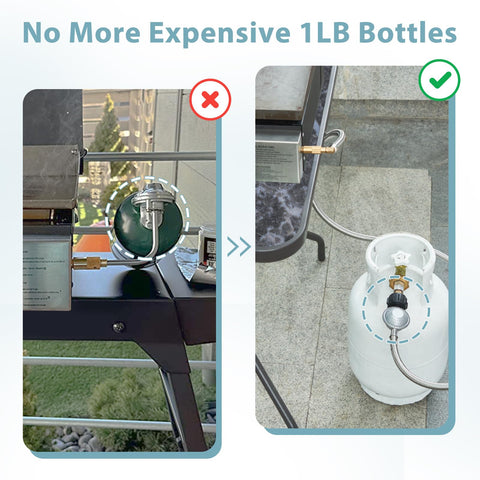 SHINESTAR 5ft hose extended for flexible outdoor grilling.