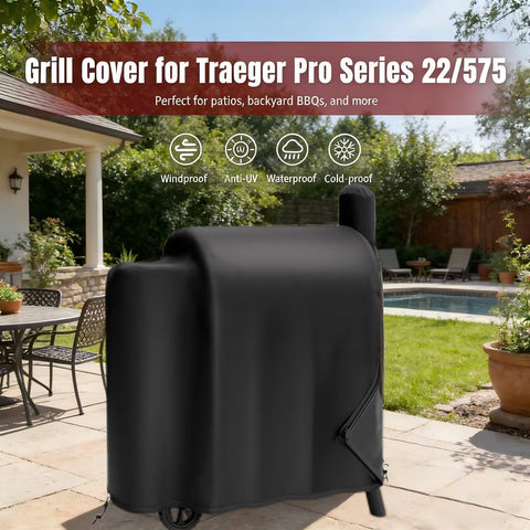 SHINESTAR 41W x 22D x 49H cover fits Traeger and similar grills securely