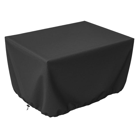 SHINESTAR fire-pit-cover-rectangle-44in fits snugly and provides weather protection for rectangular fire tables.