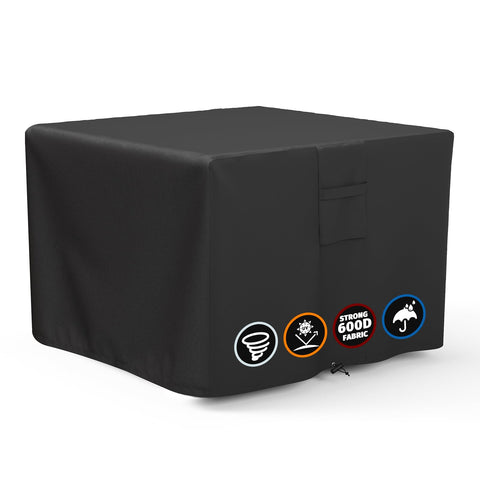 SHINESTAR square fire pit cover provides snug fit for 28-30 inch pits protecting from rain.