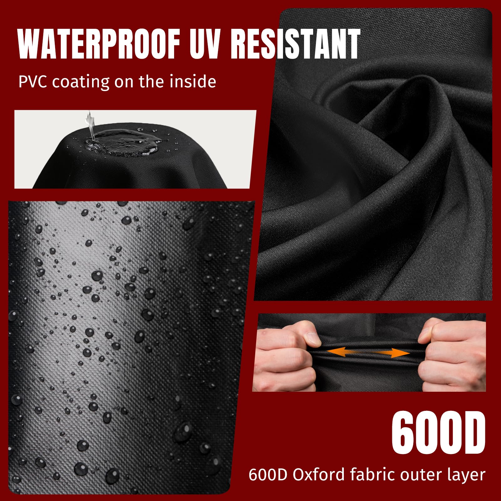 SHINESTAR 600D fabric square cover resists tears during outdoor use.