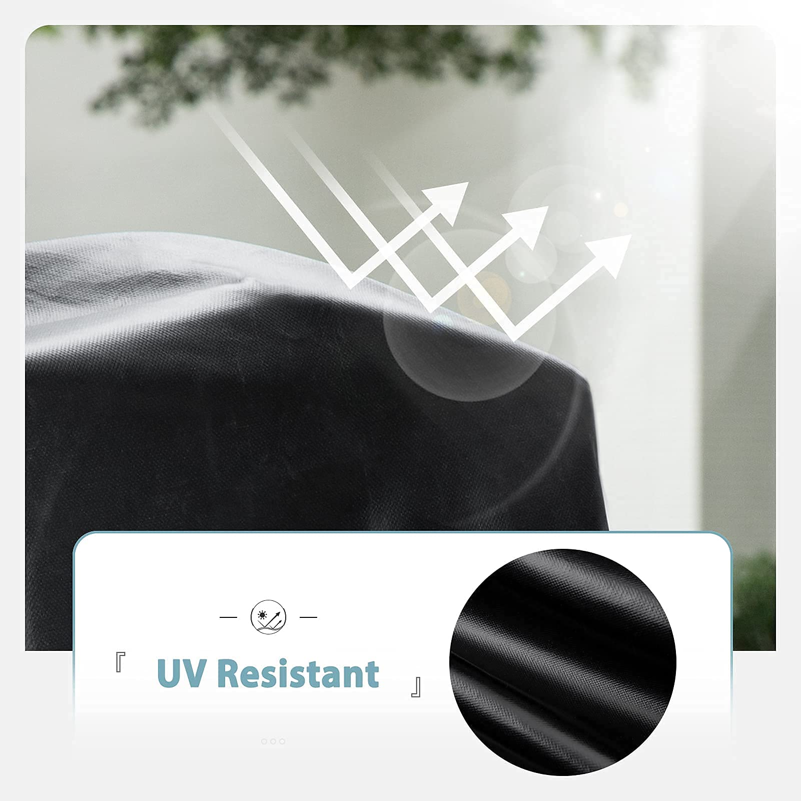 SHINESTAR bottom drawstring and straps secure the cover during windy evenings