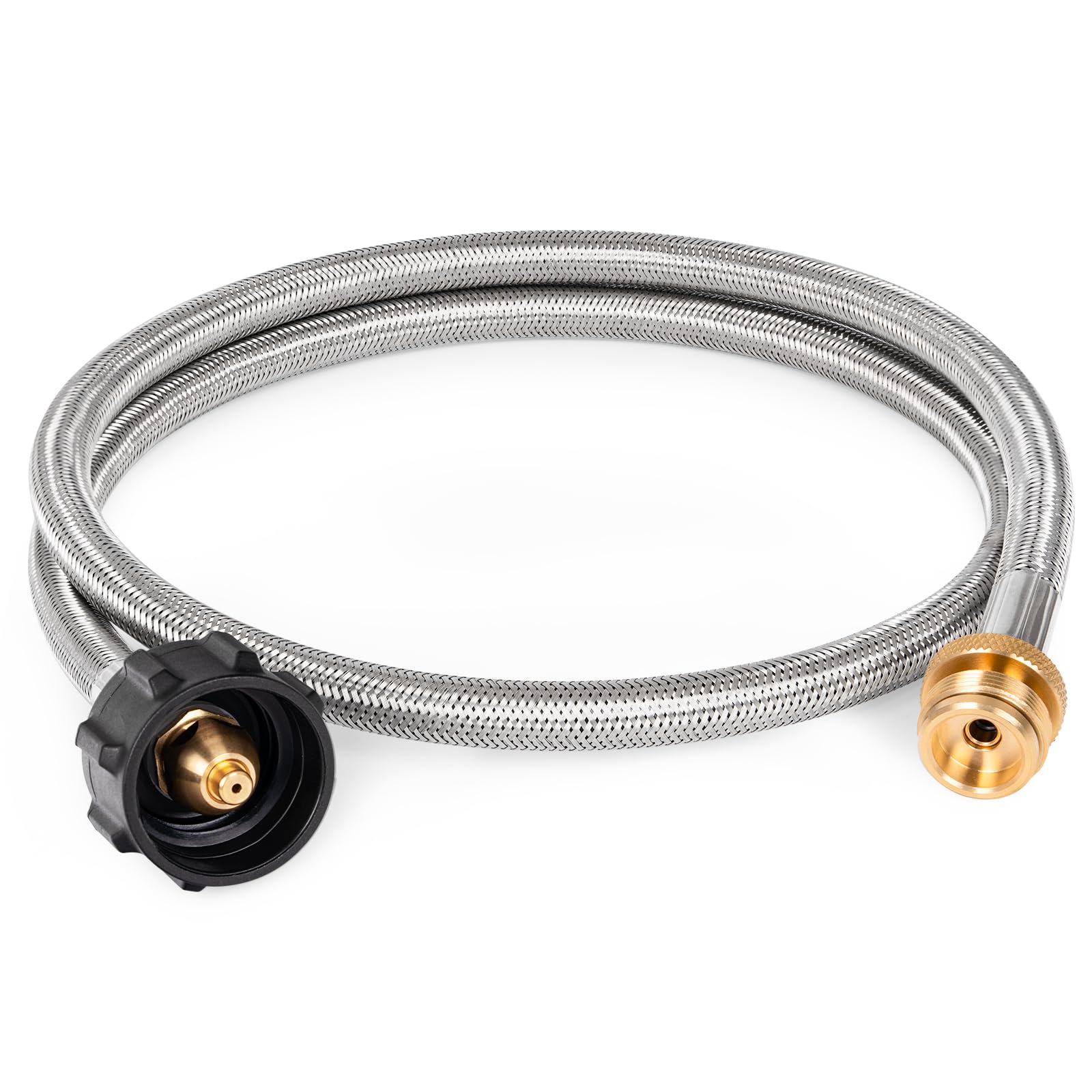 Shinestar propane hose adapter 4ft braided, versatile and durable for outdoor grills.