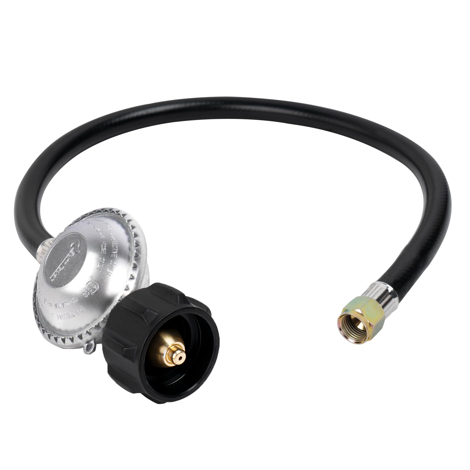 SHINESTAR regulator and hose connected to Weber Genesis for reliable flame control