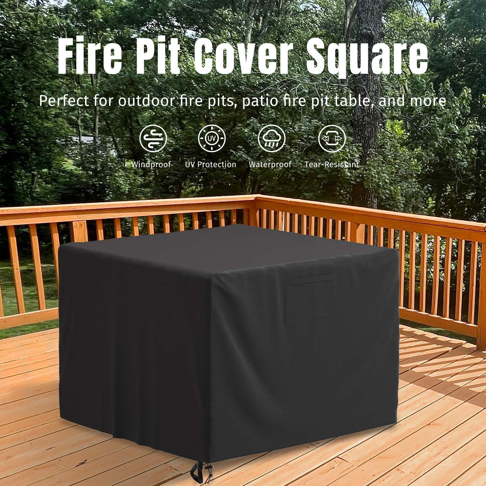 SHINESTAR windproof buckle straps keep the cover secure around fire pit legs