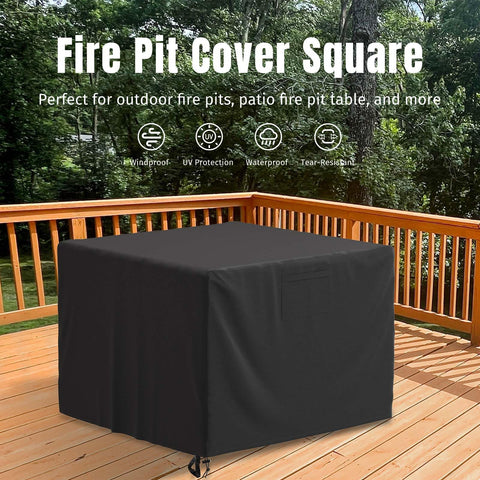 SHINESTAR windproof buckle straps keep the cover secure around fire pit legs