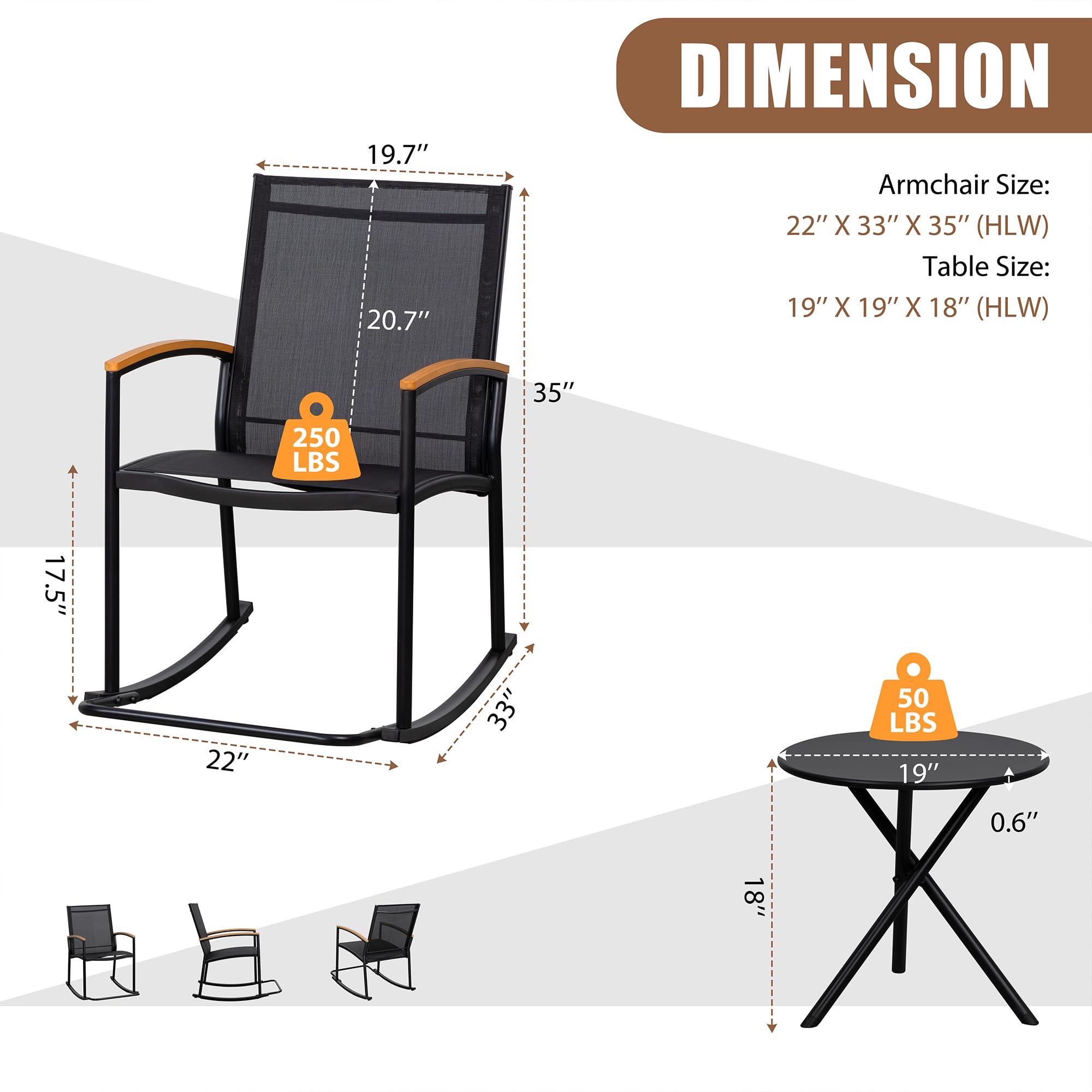 Shintenchi bistro set from a dining-height view highlights ergonomic seating and table access.