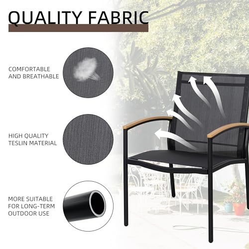 Shintenchi bistro set table with glass top, easy to wipe clean after drinks