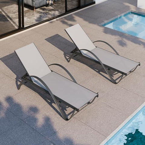 Shintenchi chaise lounge backrest with 5 positions for personalized sunbathing