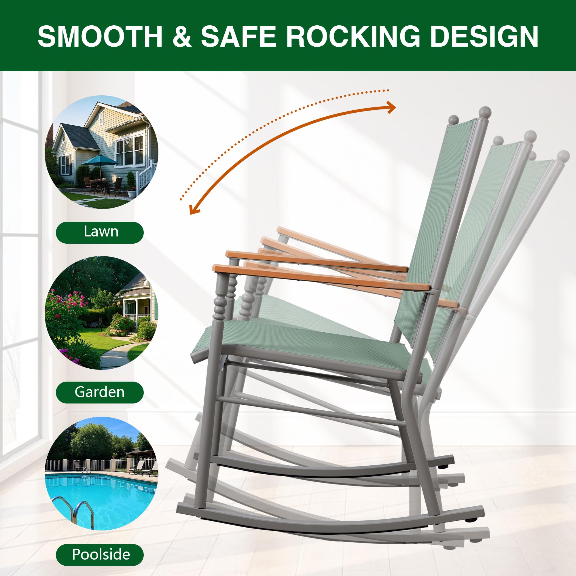 Shintenchi easy-assembly rocking chair includes hardware for quick setup