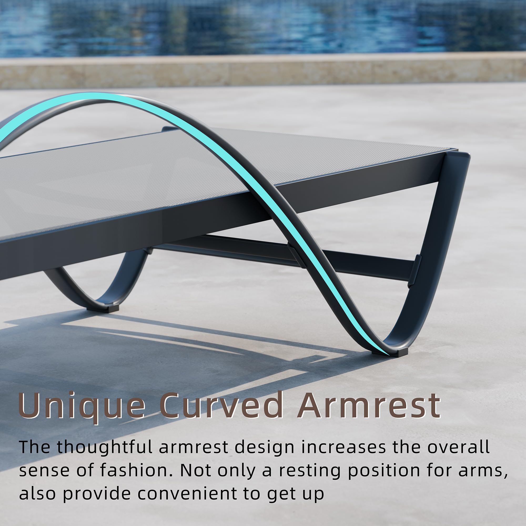 Shintenchi lightweight outdoor lounge chair for simple rearrangement on the patio