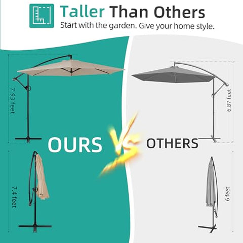 Shintenchi offset umbrella canvas fabric provides UV protection for skin.