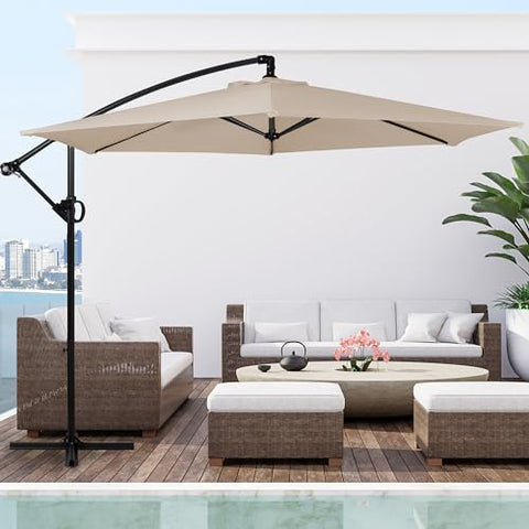 Shintenchi offset umbrella crank enables easy operation and quick setup.