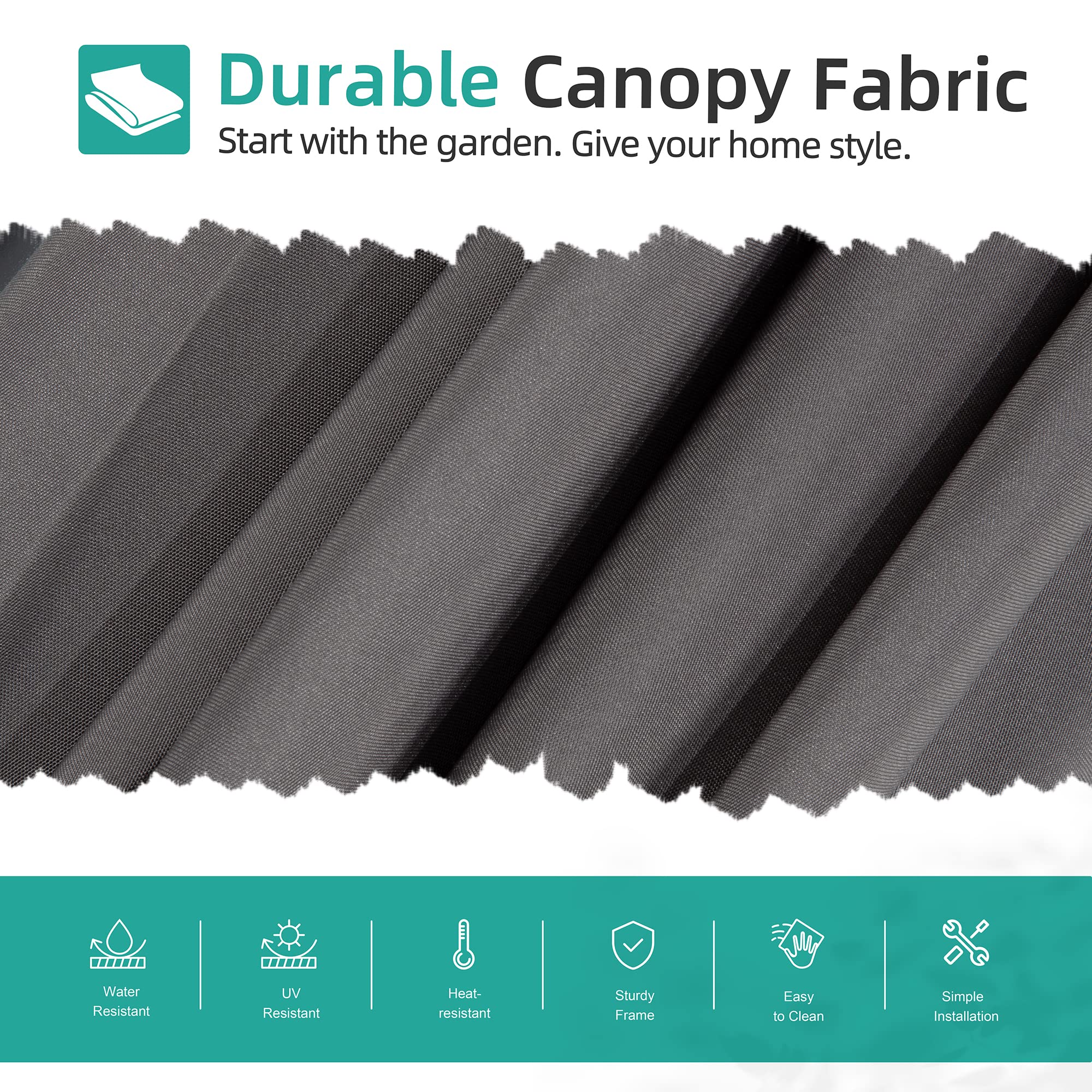 Shintenchi offset umbrella easy open-close crank enables quick shade adjustments.