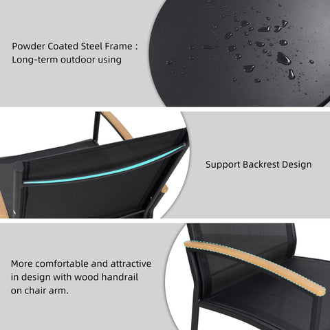 Shintenchi powder-coated steel frame highlights durability and weather resistance
