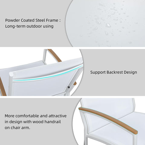 Shintenchi powder-coated steel frame provides sturdy, rust-resistant construction
