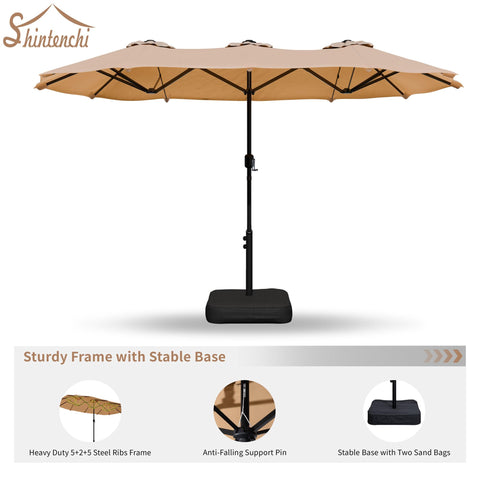Shintenchi thickened steel pole provides durable support in breezy conditions.