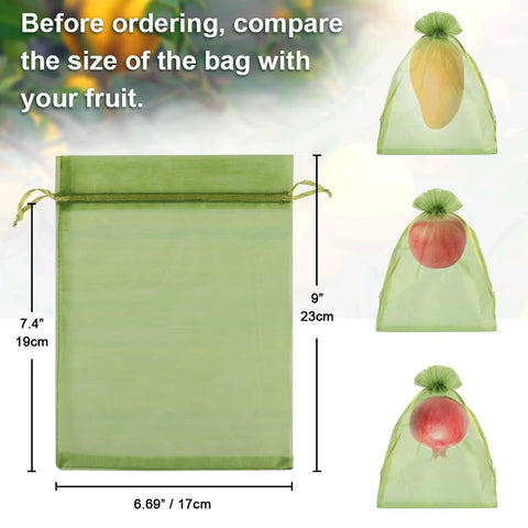 Shintop green bags fit mangoes, pears, and tomatoes with room to grow.