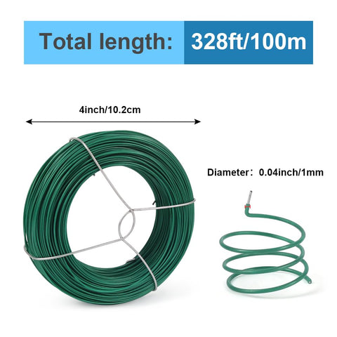 Shintop green twist tie wrapped around stems for plant training