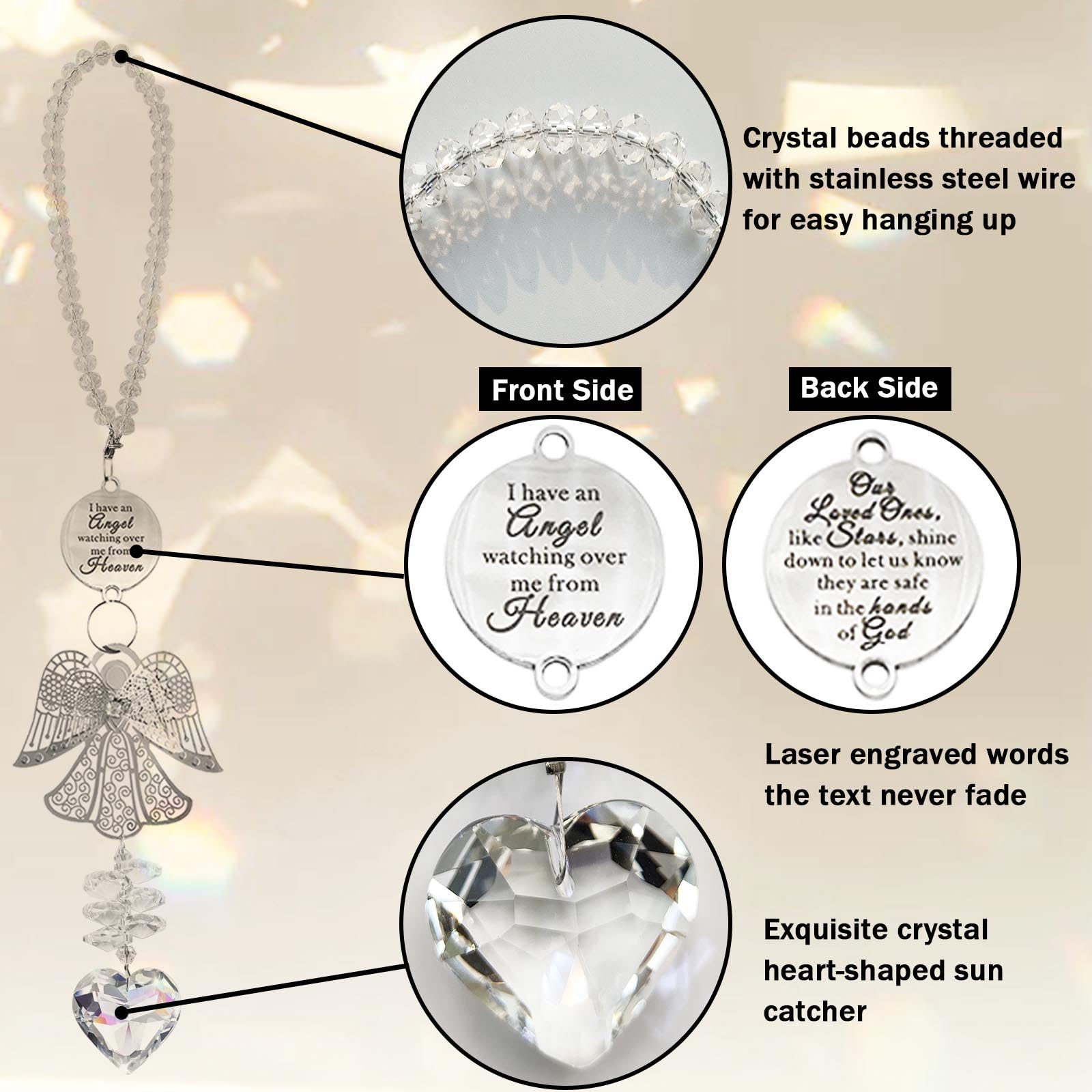 Shinyrize angel memorial suncatcher ornaments home with a calming reminder
