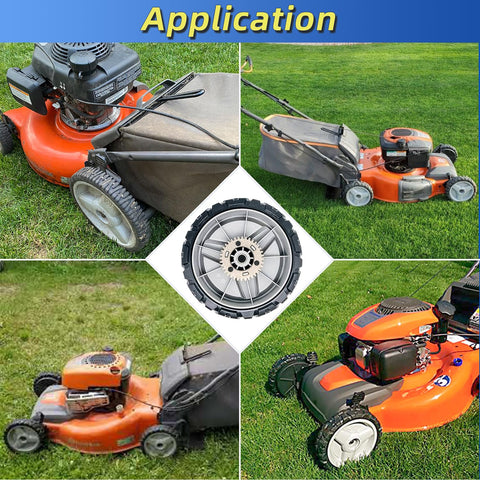 Shiosheng drive wheels in use on a mower; improved balance.