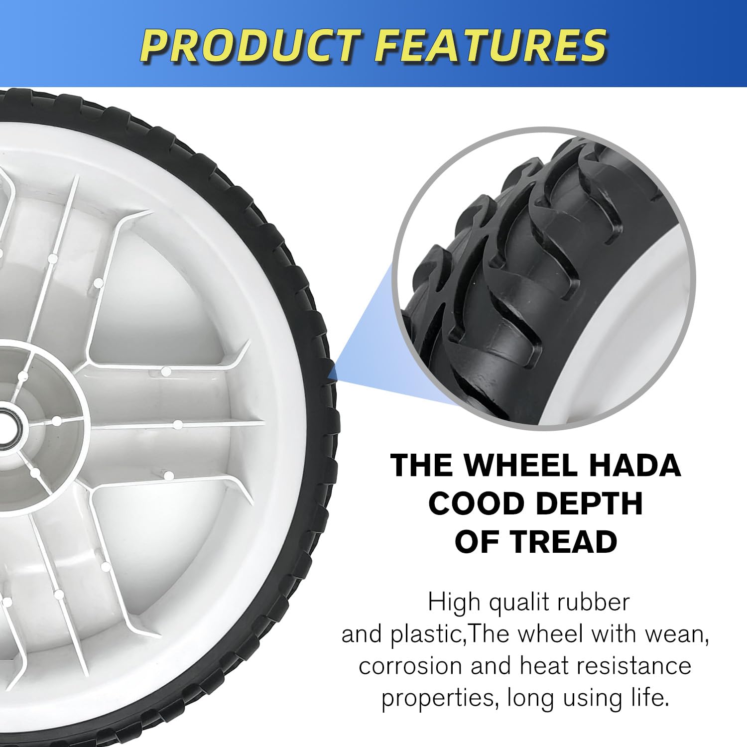 Shiosheng Toro drive wheels in use on a mower, offering steady traction.