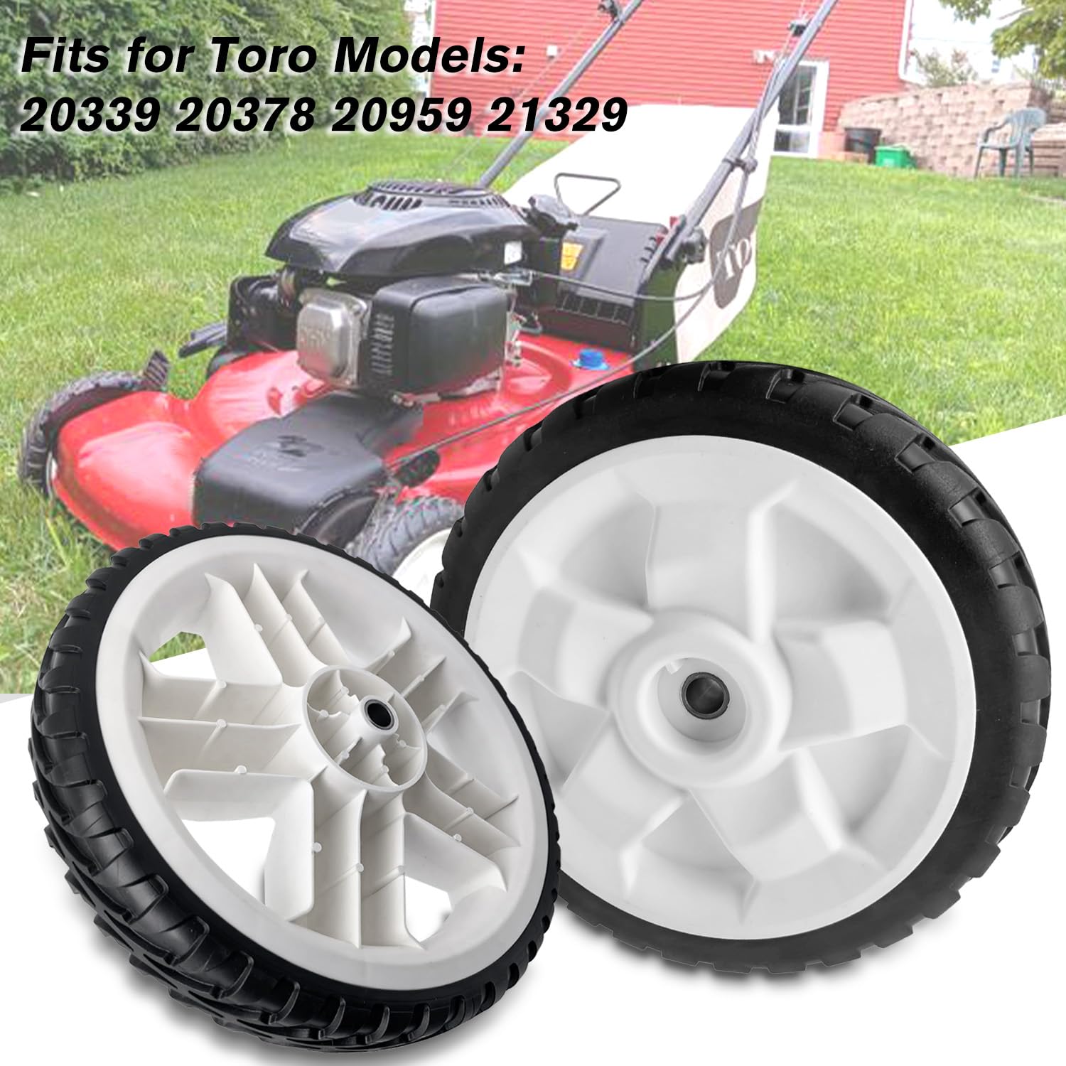 Shiosheng Toro drive wheels fit models 20339 to 21329 for easy swap.