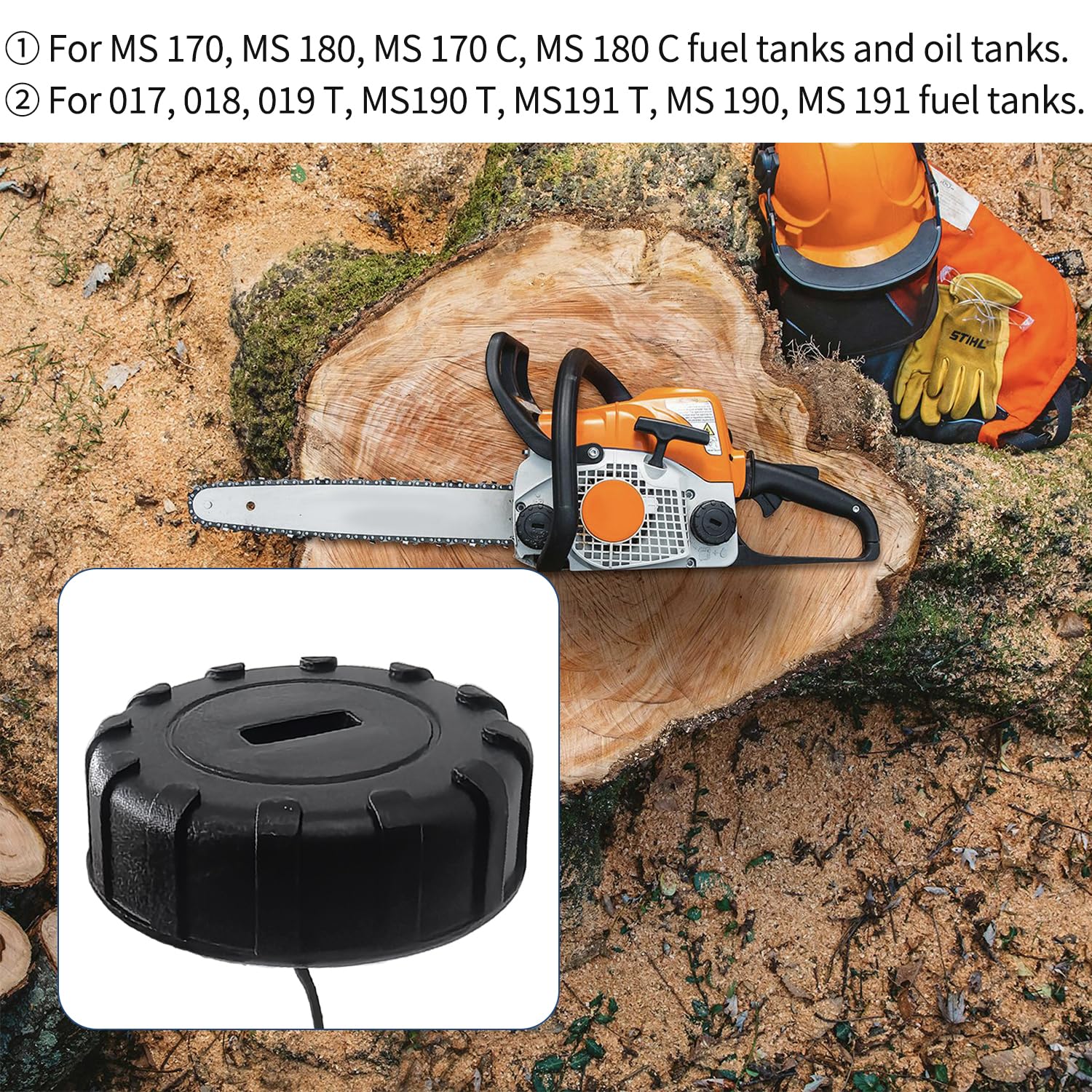 shiosheng fuel cap on chainsaw tank during installation