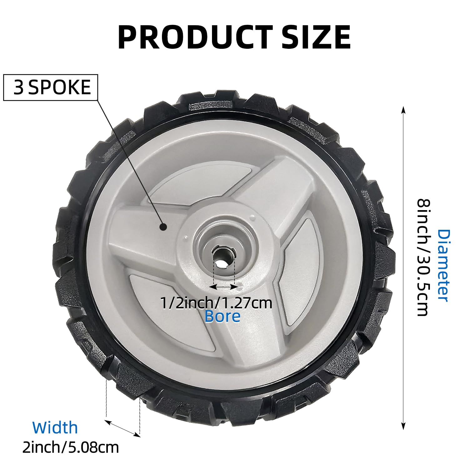 Shiosheng two-pack wheel set for quick, easy mower maintenance.