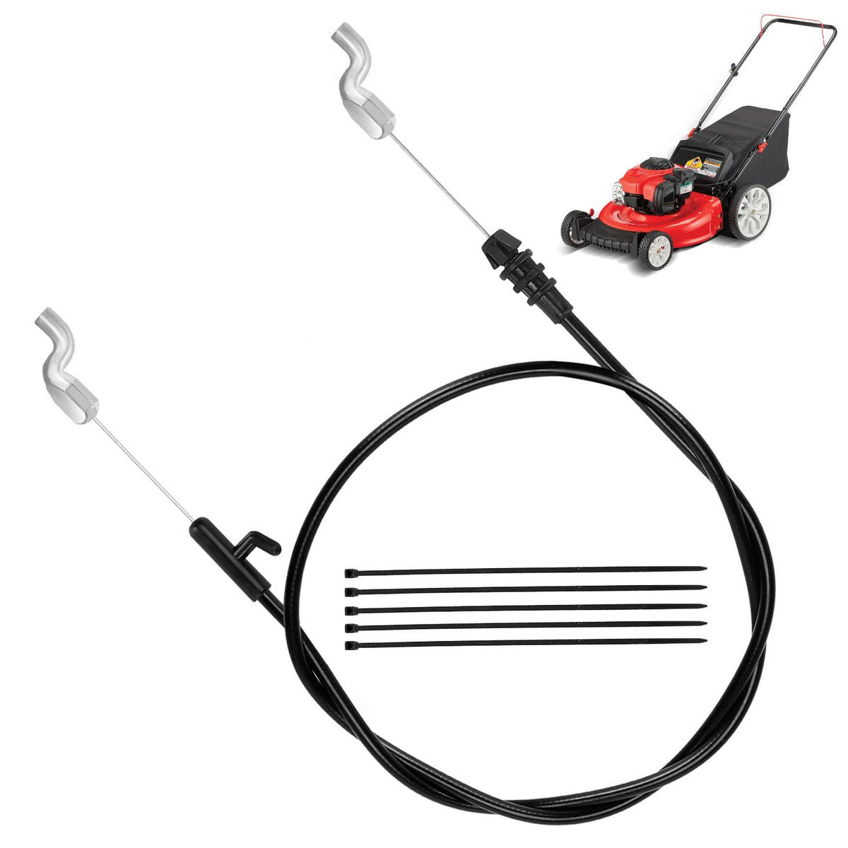 SHIQINHA 946-04661A control cable front view with reinforced rubber casing for durability.