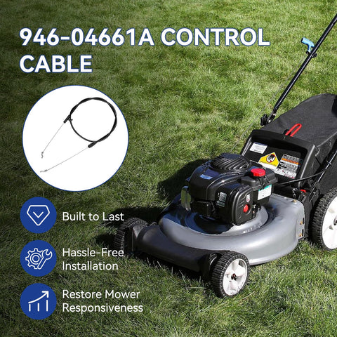 SHIQINHA 946-04661A control cable side view showing bent z-end for precise throttle control.