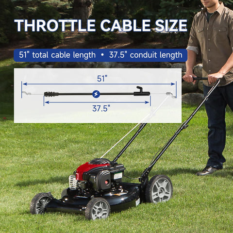 SHIQINHA 51-inch length control cable suitable for easy mower engagement.