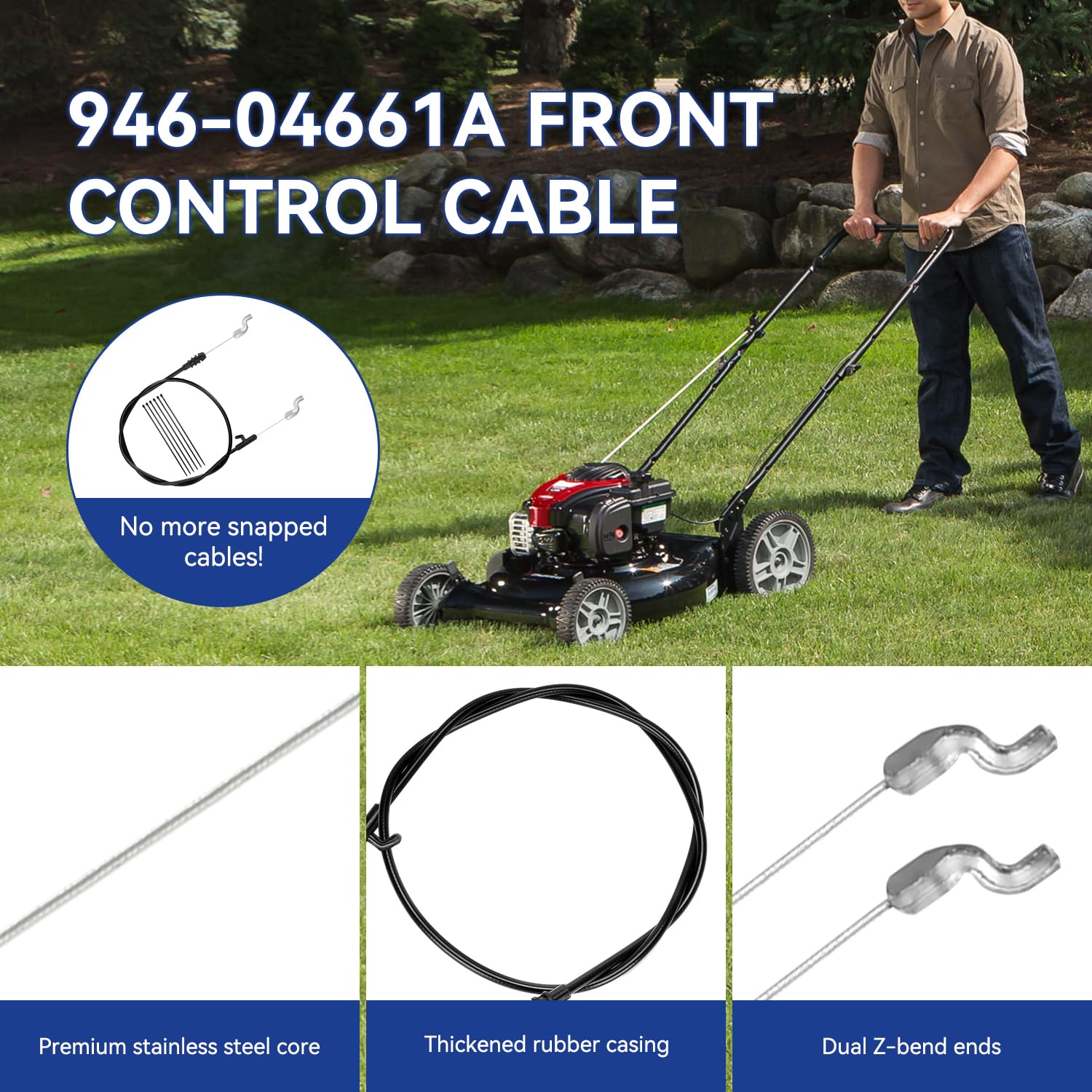 SHIQINHA cable arrives with preinstalled zip ties to protect mower finish.