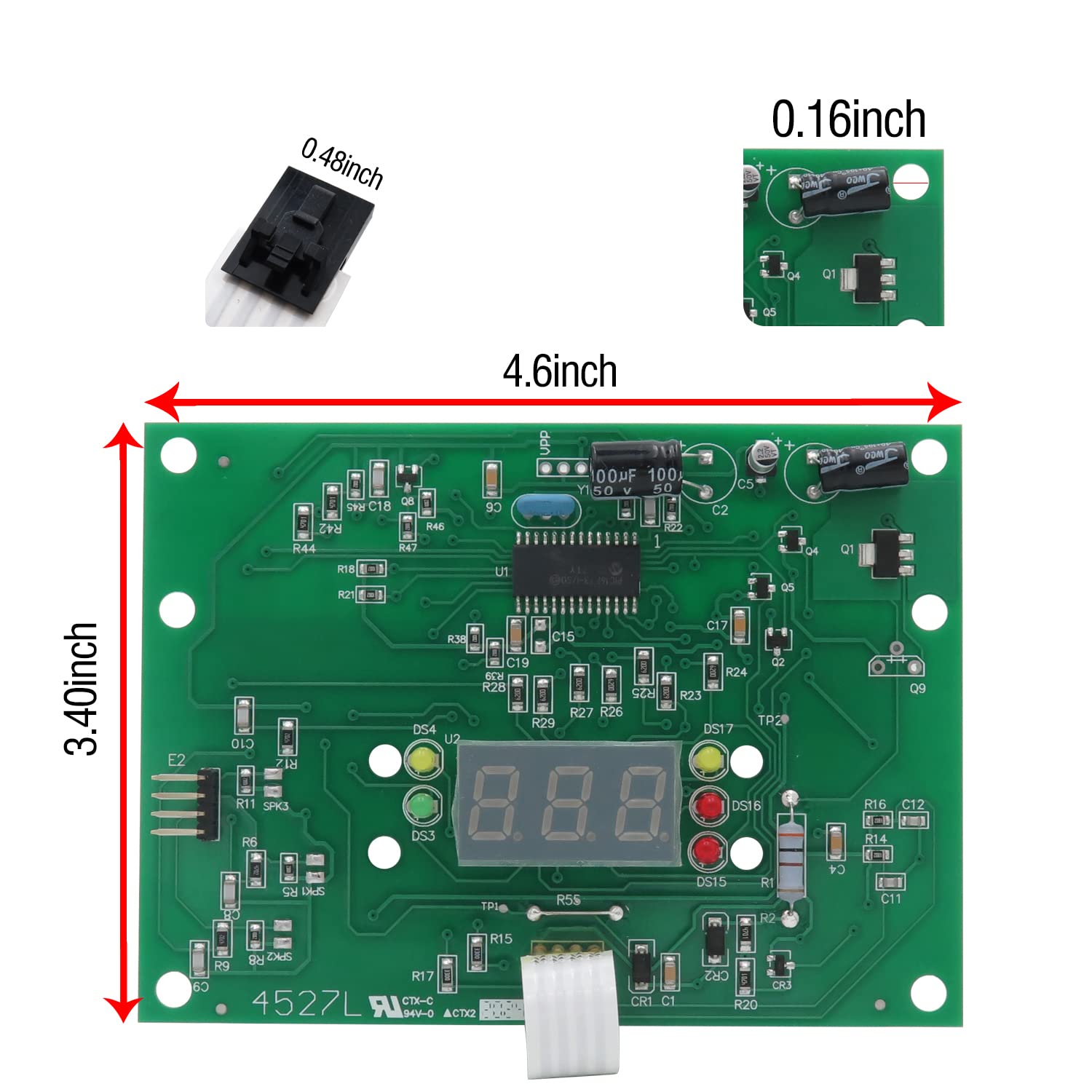 SHISHISHUN IDXL2DB1930 display board side connectors, simplifies wiring replacement.