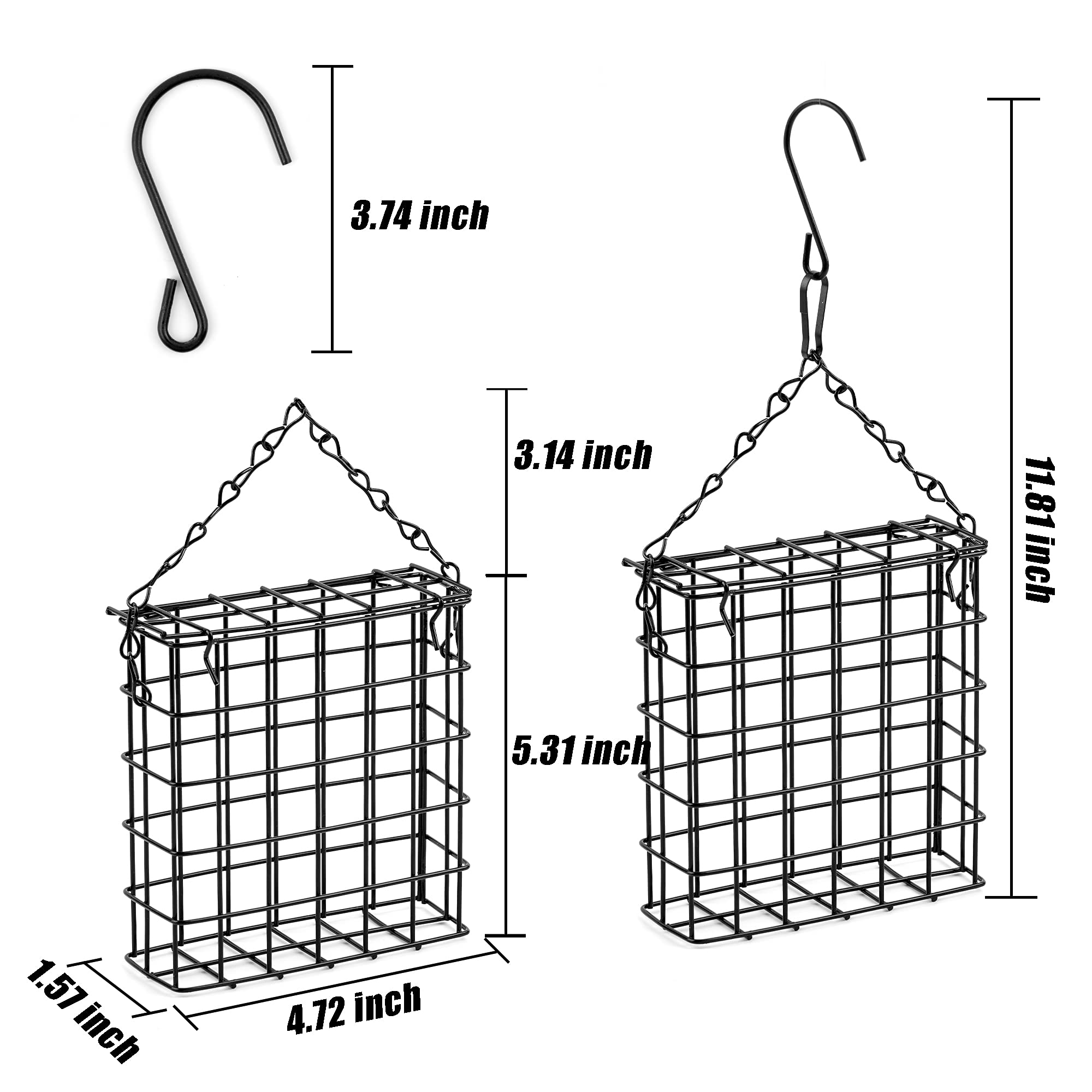 Shitailu suet cake feeder with hanging chain ready for high outdoor installation.