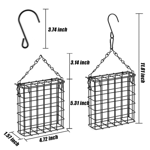 Shitailu suet cake feeder with hanging chain ready for high outdoor installation.