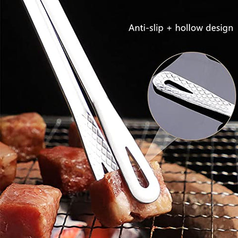 Shiyueshiri BBQ tongs easy-clean finish, quick rinse after use.