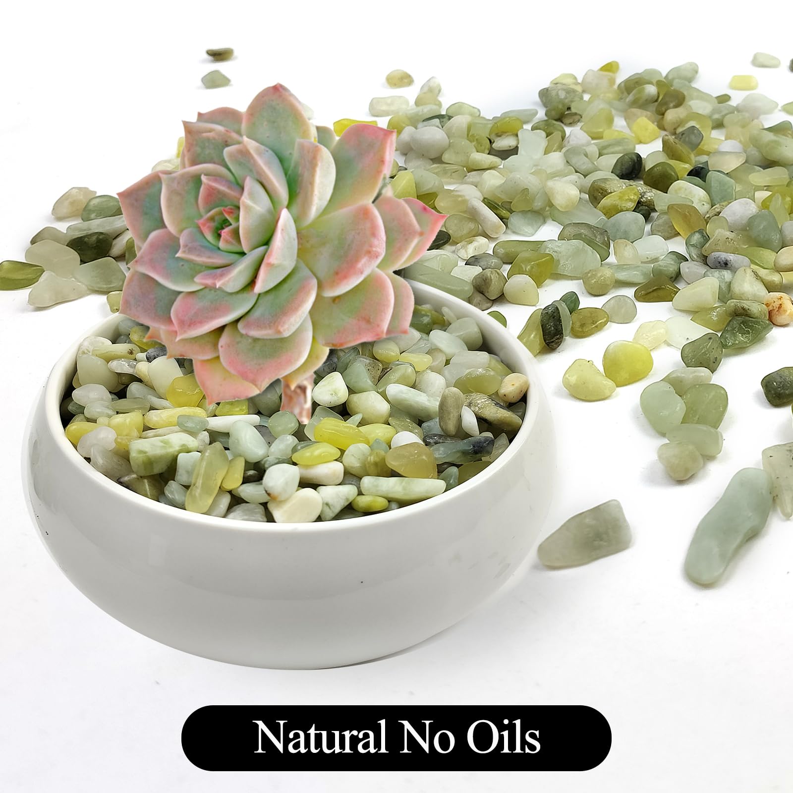 SHIZWU jade pebbles in a vase for a natural decorative finish