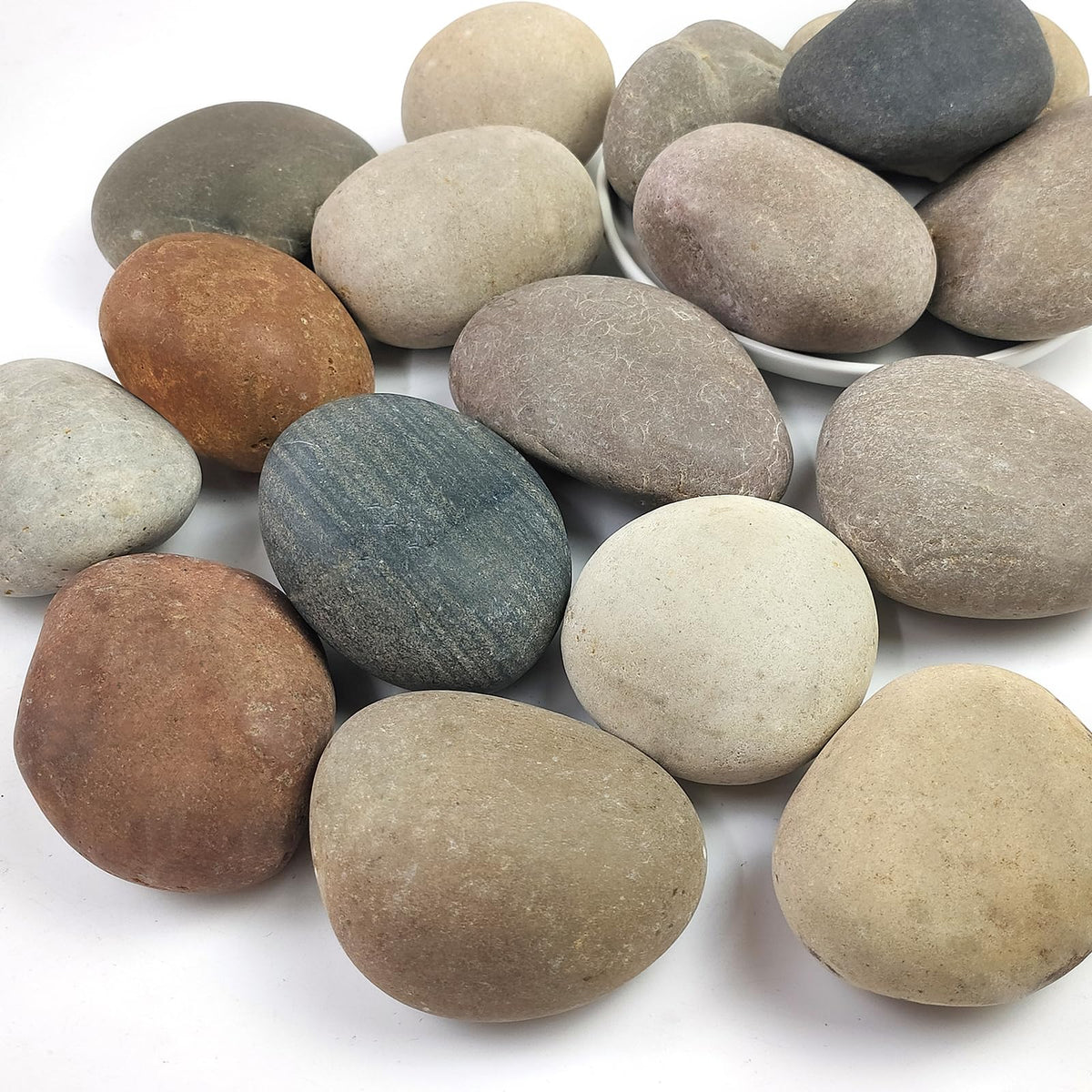 SHIZWU large river rocks in mixed colors for garden beds and pathways