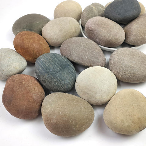 SHIZWU large river rocks in mixed colors for garden beds and pathways