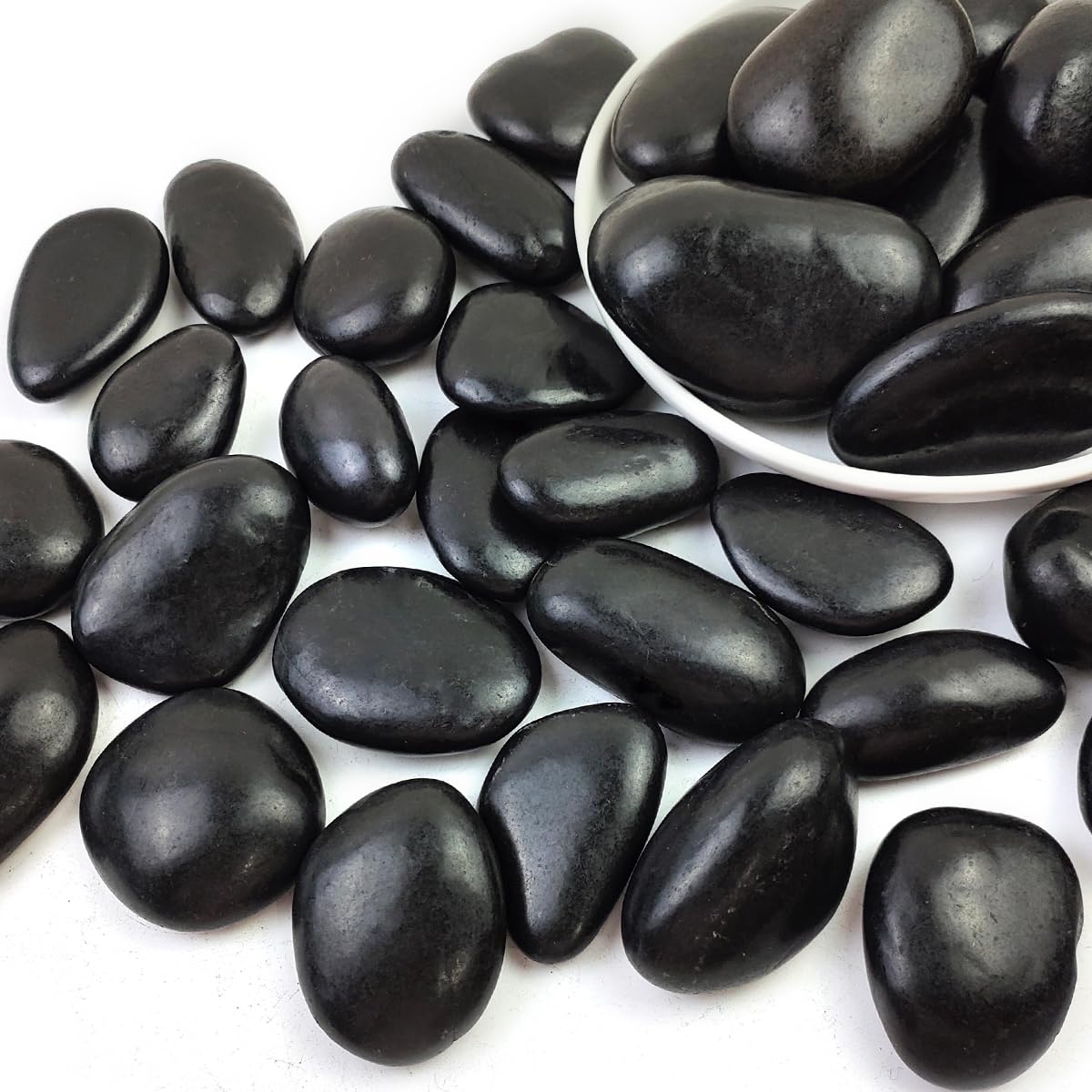 SHIZWU natural black river rocks set for durable outdoor decor and drainage
