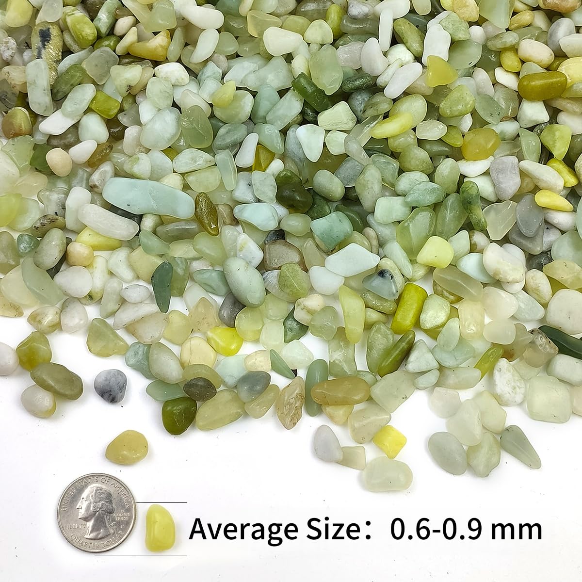 SHIZWU natural jade pebbles 3/8 inch used as surface decor for succulents