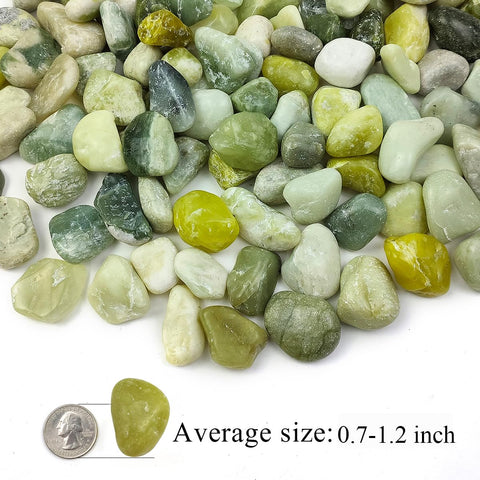 SHIZWU natural jade pebbles for vases, adding natural color and soil protection.