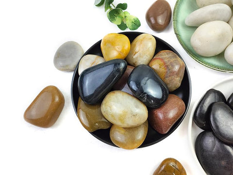 SHIZWU river rocks ideal as vase filler adding color and texture.