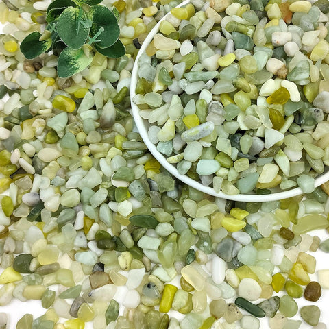 SHIZWU jade pebbles 2lb pack on soil surface enhance moisture control