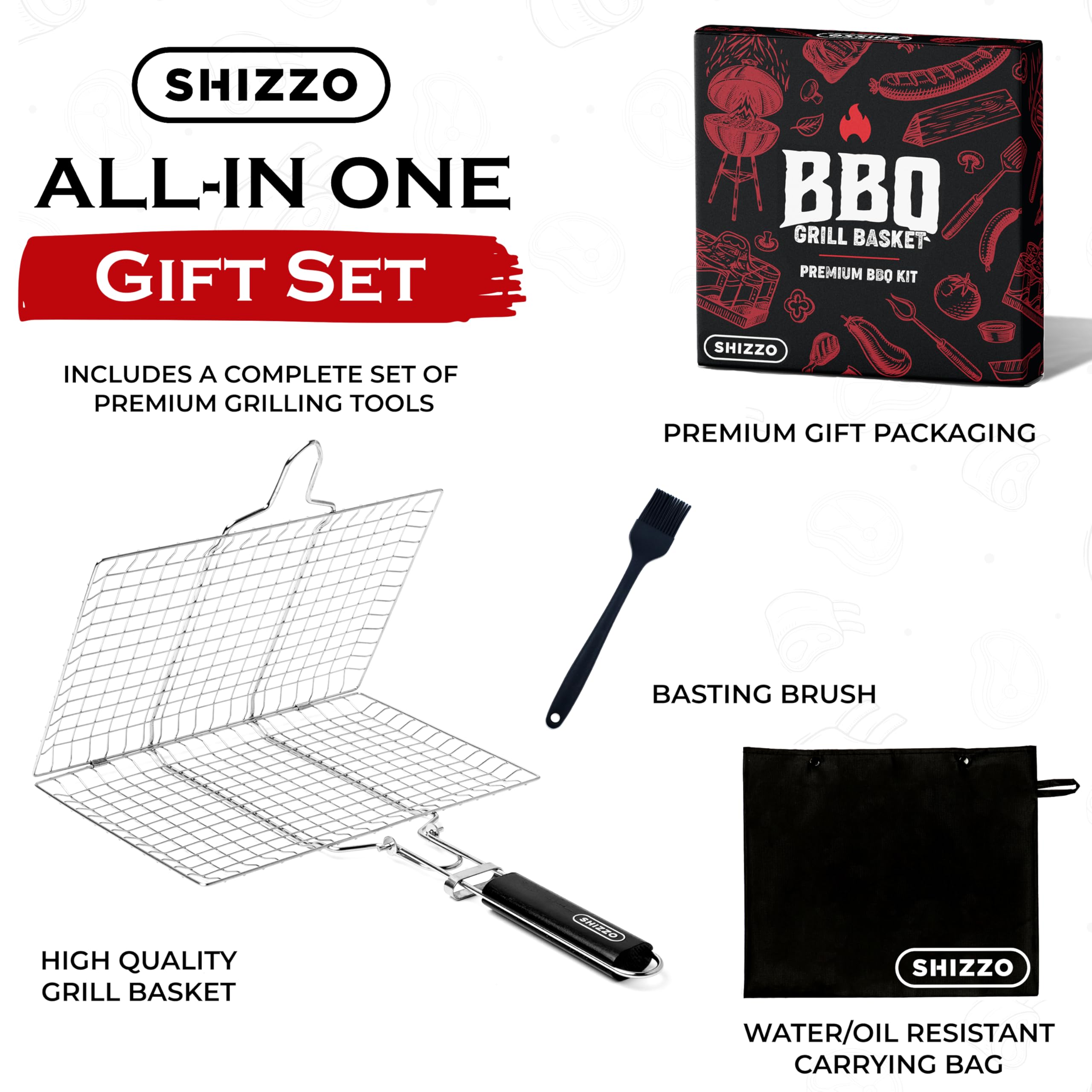 SHIZZO basting brush in use for even sauce application