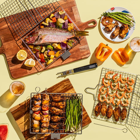 SHIZZO dishwasher-safe stainless design simplifies cleanup after grilling.