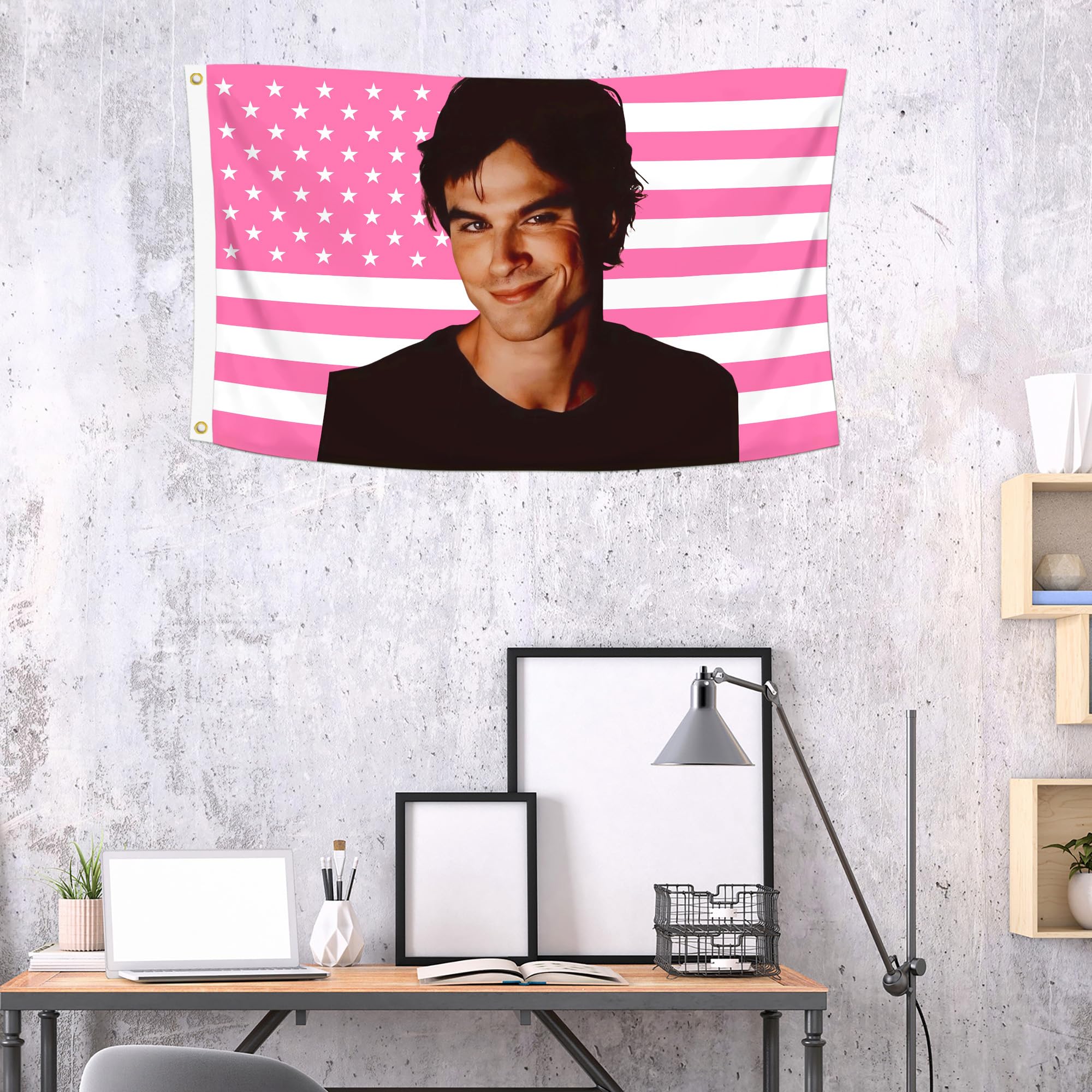 Shmbada flag edge double stitched detail for durable wall hanging.