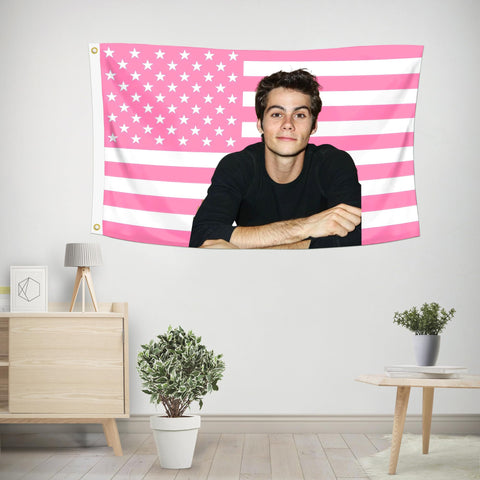 Shmbada Dylan O'Brien flag shows double stitching for lasting use